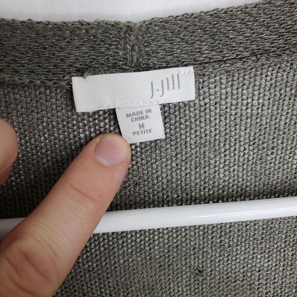 J Jill Sweater Womens MP Longline Earthy Loose Knit Pockets Career Minimalist - Picture 5 of 10